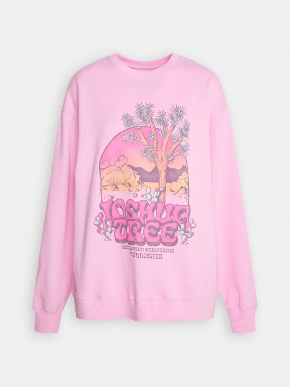 Hollister Joshua Tree Graphic Sweatshirt Pink Oversized Size Medium